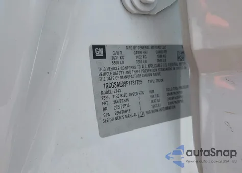 2015 Chevrolet Colorado Wt из США, поврежденный, VIN 1GCGSAE39F1131755